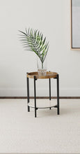 Load image into Gallery viewer, Adhvik Round Accent Table with Marble Shelf Natural and Black image
