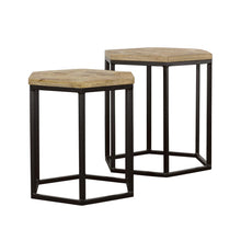 Load image into Gallery viewer, Adger 2-piece Hexagon Nesting Tables Natural and Black
