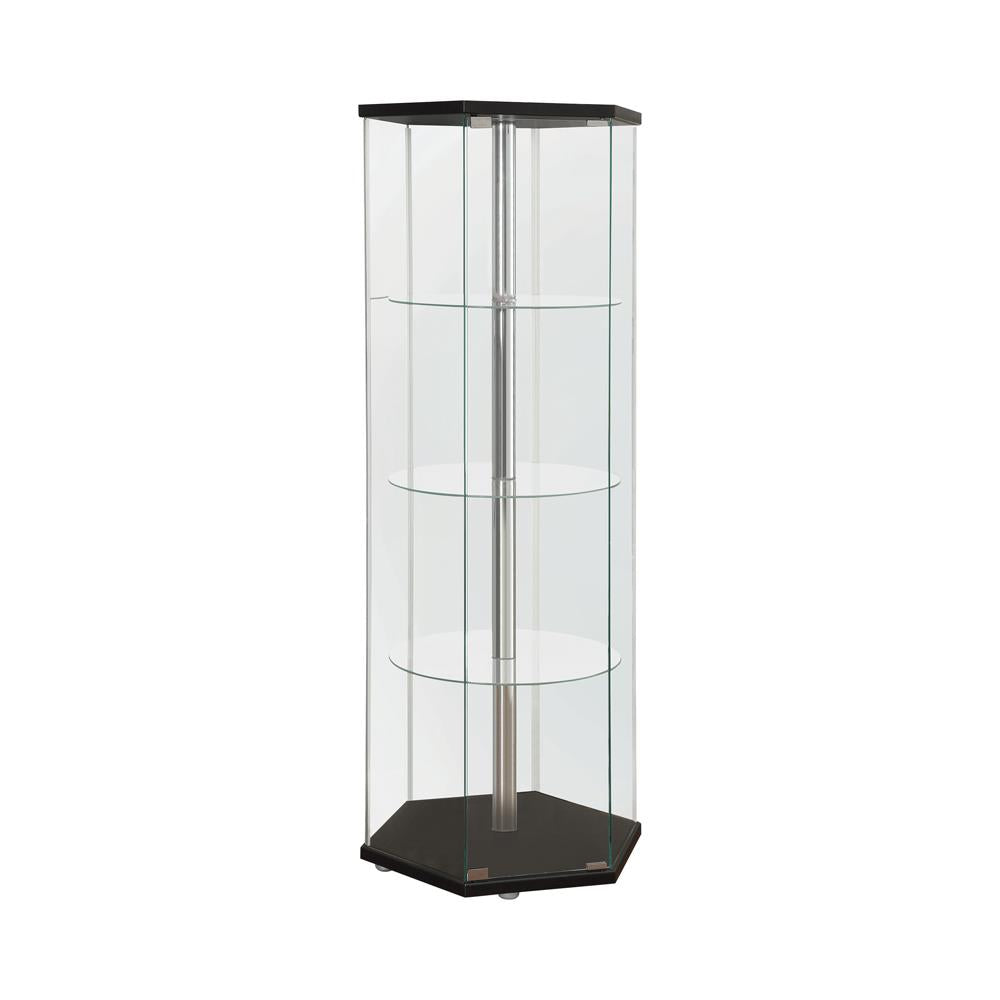 Traditional Glass Hexagon Curio Cabinet