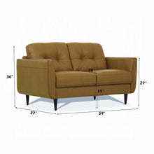 Load image into Gallery viewer, Radwan Camel Leather Loveseat
