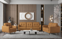 Load image into Gallery viewer, Radwan Camel Leather Loveseat
