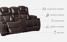 Load image into Gallery viewer, Warnerton Power Reclining Loveseat with Console
