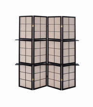 Load image into Gallery viewer, Iggy 4-panel Folding Screen with Removable Shelves Tan and Cappuccino
