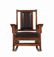 Load image into Gallery viewer, Ida Upholstered Rocking Chair Tobacco and Dark Brown
