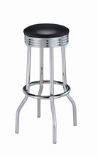 Load image into Gallery viewer, Theodore Upholstered Top Bar Stools Black and Chrome (Set of 2)
