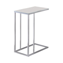 Load image into Gallery viewer, Stella Glass Top Accent Table Chrome and White
