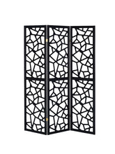 Load image into Gallery viewer, Nailan 3-panel Open Mosaic Pattern Room Divider Black
