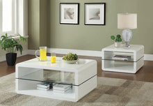 Load image into Gallery viewer, Elana Rectangle 2-shelf Coffee Table Glossy White

