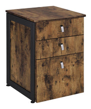 Load image into Gallery viewer, Estrella 3-drawer File Cabinet Antique Nutmeg and Gunmetal
