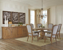 Load image into Gallery viewer, Florence Round Pedestal Dining Table Rustic Smoke
