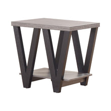 Load image into Gallery viewer, Stevens V-shaped End Table Black and Antique Grey
