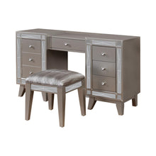 Load image into Gallery viewer, Leighton Vanity Desk and Stool Metallic Mercury
