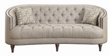 Load image into Gallery viewer, Avonlea Sloped Arm Upholstered Sofa Trim Grey
