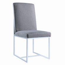 Load image into Gallery viewer, Mackinnon Upholstered Side Chairs Grey and Chrome (Set of 2)
