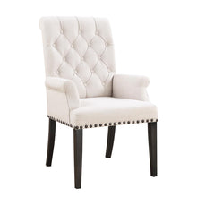 Load image into Gallery viewer, Alana Upholstered Arm Chair Beige and Smokey Black
