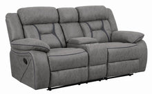 Load image into Gallery viewer, Higgins Pillow Top Arm Motion Loveseat with Console Grey
