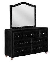 Load image into Gallery viewer, Deanna Button Tufted Dresser Mirror Black
