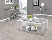 Load image into Gallery viewer, Anne End Table with Lower Shelf Chrome and Clear
