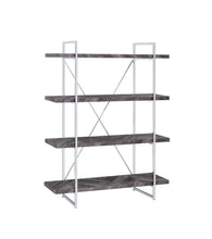 Load image into Gallery viewer, Grimma 4-shelf Bookcase Rustic Grey Herringbone
