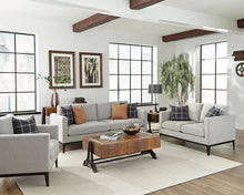 Load image into Gallery viewer, Apperson Cushioned Back Sofa Light Grey
