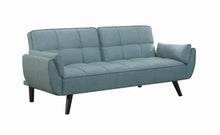 Load image into Gallery viewer, Caufield Biscuit-tufted Sofa Bed Turquoise Blue
