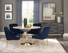 Load image into Gallery viewer, Kella Round Marble Top Dining Table White and Gold
