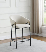 Load image into Gallery viewer, Chadwick Sloped Arm Counter Height Stools Beige and Glossy Black (Set of 2)
