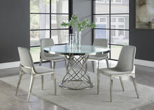 Load image into Gallery viewer, Irene Upholstered Side Chairs Light Grey and Chrome (Set of 4)
