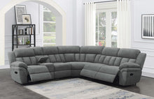 Load image into Gallery viewer, Bahrain 6-piece Upholstered Motion Sectional Charcoal
