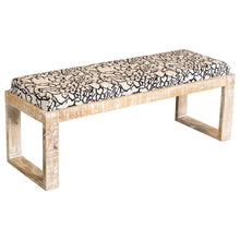 Load image into Gallery viewer, Aiden Sled Leg Upholstered Accent Bench Black and White
