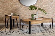 Load image into Gallery viewer, Winston Wooden Square Top End Table Natural and Matte Black
