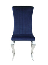 Load image into Gallery viewer, Betty Upholstered Side Chairs Ink Blue and Chrome (Set of 4)
