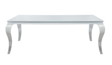 Load image into Gallery viewer, Carone Rectangular Glass Top Dining Table White and Chrome
