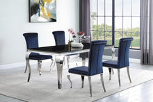 Load image into Gallery viewer, Betty Upholstered Side Chairs Ink Blue and Chrome (Set of 4)
