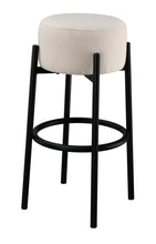 Load image into Gallery viewer, Leonard Upholstered Backless Round Stools White and Black (Set of 2)
