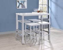 Load image into Gallery viewer, Natividad 5-piece Bar Set White High Gloss and Chrome
