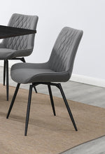 Load image into Gallery viewer, Diggs Upholstered Tufted Swivel Dining Chairs Grey and Gunmetal (Set of 2)

