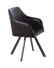 Load image into Gallery viewer, Arika Tufted Sloped Arm Swivel Dining Chair Black and Gunmetal
