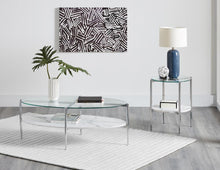 Load image into Gallery viewer, Cadee Round Glass Top Coffee Table White and Chrome
