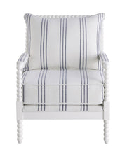Load image into Gallery viewer, Blanchett Upholstered Accent Chair with Spindle Accent White and Navy
