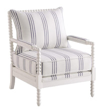 Load image into Gallery viewer, Blanchett Upholstered Accent Chair with Spindle Accent White and Navy
