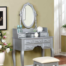 Load image into Gallery viewer, Harriet Silver Vanity w/ Stool
