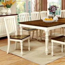 Load image into Gallery viewer, HARRISBURG Vintage White/Dark Oak Dining Table w/ 18&quot; Butterfly Leaf
