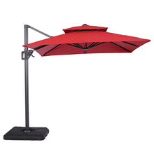 Load image into Gallery viewer, Fida 8 Ft Square Umbrella w/ Double Top + 37&quot; Large Base image

