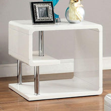 Load image into Gallery viewer, Ninove I White/Chrome End Table
