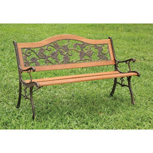 Load image into Gallery viewer, ALBA Antique Oak/Black Patio Wooden Bench
