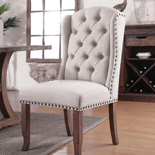 Load image into Gallery viewer, Gianna Rustic Pine/Ivory Wingback Chair (2/CTN) image
