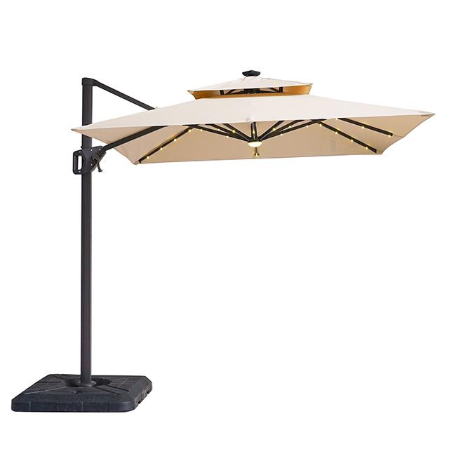 Xico 8 Ft Square Umbrella w/ Double Top w/ LED Light + 37