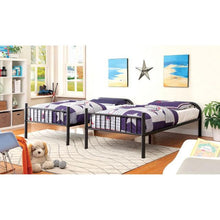 Load image into Gallery viewer, RAINBOW Black Metal Twin/Twin Bunk Bed
