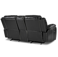 Load image into Gallery viewer, Bastrop Double Glider Reclining Loveseat in Black 8230BLK-2
